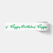 Ruban Gros-grain Joyeux anniversaire ! Script Décontracté vert (Devant)