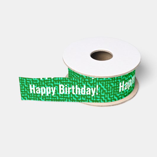 Ruban Gros-grain Joyeux Anniversaire Vert (Bobine)