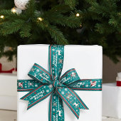 Ruban Gros-grain Joyeux Noël motif nordique