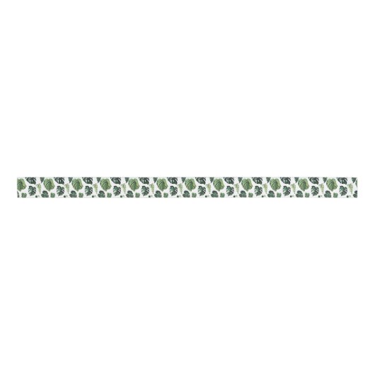 Ruban Gros-grain Jungle Feuilles Clear Image Grosgrain Ribbon (Devant)