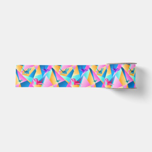 Ruban Gros-grain Kaléidoscope d'origami (Devant)