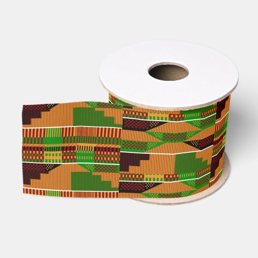 Ruban Gros-grain Kente classique 3 pouces K01 (Bobine)