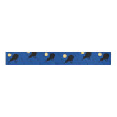 Ruban Gros-grain Kiwi Bird & Moon, New Zealand text /blue Grosgrain (Devant)
