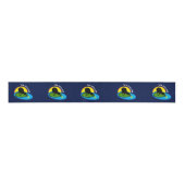 Ruban Gros-grain Kiwi Bird & New Zealand Wrapper / bleu (Devant)