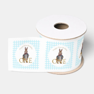 Ruban Gros-grain Lapin classique en veste bleue Premier Anniversair