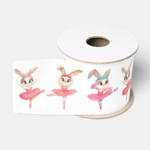 Ruban Gros-grain Lapines ballerines en tutus roses