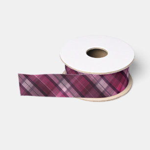 Ruban Gros-grain Le plaid rose moderne de la fille