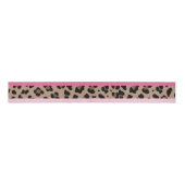 Ruban Gros-grain Leopard et rose (Devant)