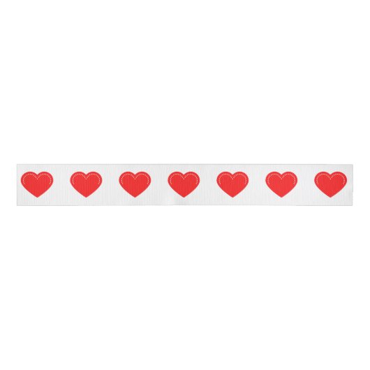 Ruban Gros-grain Love Heart Red Valentine's Grosgrain Ribbon (Devant)
