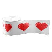Ruban Gros-grain Love Heart Red Valentine's Grosgrain Ribbon (Bobine)