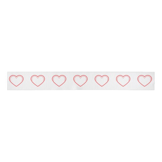 Ruban Gros-grain Love Heart Red Valentine's Grosgrain Ribbon (Devant)