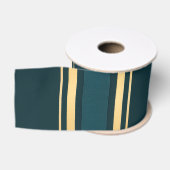 Ruban Gros-grain Luxury Blue Green Gold Stripe Gift Wrap Pattern (Bobine)