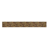 Ruban Gros-grain Luxury Glitter Gold Brown Rust Leopard Pattern (Devant)