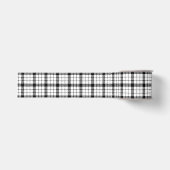 Ruban Gros-grain MacFarlane tartan noir blanc plaid (Devant)