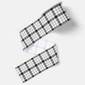 Ruban Gros-grain MacFarlane tartan noir blanc plaid (Dos)