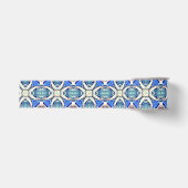 Ruban Gros-grain mandala coeurs motif bleu (Devant)