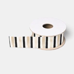 Ruban Gros-grain Mariage Champagne Crème Noir Blanc Rayures