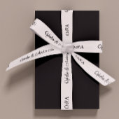 Ruban Gros-grain Mariage de script manuscrit moderne Initiales et n