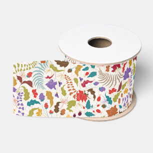 Ruban Gros-grain Mariage Jardin de fleurs exotiques Wild Rose Woods
