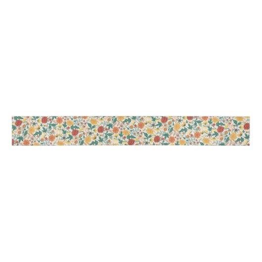 Ruban Gros-grain Mariage Pastel Orange Yellow Spring Dahlia Fleurs (Devant)