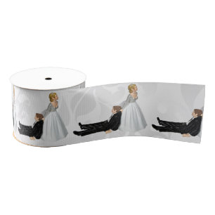 Ruban Gros-grain Mariée traînant le marié humour de mariage