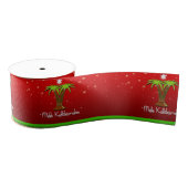 Ruban Gros-grain Mele Kalikimaka Palm Tree pour Noël (Bobine)