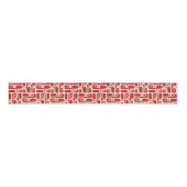 Ruban Gros-grain Mid Century Modern Red Piquet Abstract Pattern (Devant)