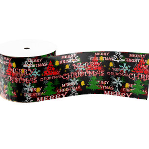 Ruban Gros-grain Modèle de texte décoratif Joyeux Noël
