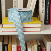 Ruban Gros-grain Modèle Floral Abstrait Turquoise moderne