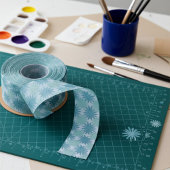 Ruban Gros-grain Modèle Floral Abstrait Turquoise moderne