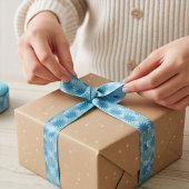 Ruban Gros-grain Modèle Floral Abstrait Turquoise moderne