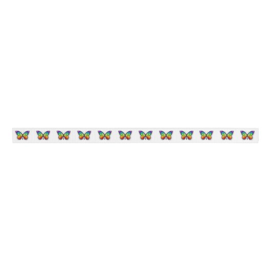 Ruban Gros-grain Monarque papillon arc-en-ciel (Devant)