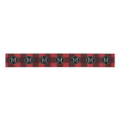 Ruban Gros-grain Monogramme de Motif de buffle rouge et noir rustiq (Devant)