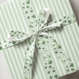 Ruban Gros-grain Monogrammé Vert Lucky Baby Shamrocks