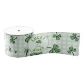 Ruban Gros-grain Monogrammé Vert Lucky Baby Shamrocks (Bobine)