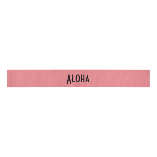 Ruban Gros-grain mot d'impression saumon aloha (Devant)