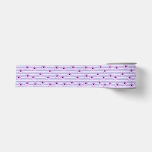 Ruban Gros-grain Motif à rayures pastel avec des marguerites