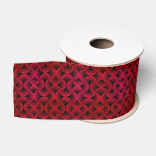 Ruban Gros-grain Motif Abstrait rouge