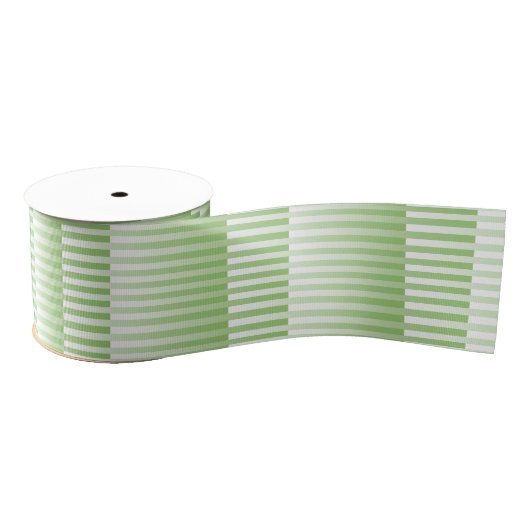 Ruban Gros-grain Motif blanc vert rayé (Bobine)