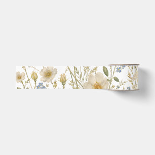 Ruban Gros-grain Motif botanique de fleur sauvage vintage