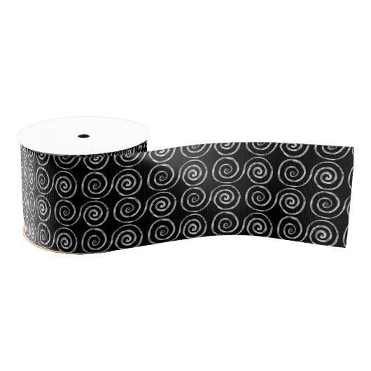 Ruban Gros-grain Motif celtique à double spirale (Bobine)