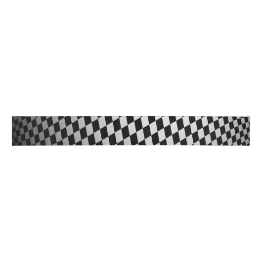 Ruban Gros-grain Motif Checkered blanc de petit noir unique (Devant)