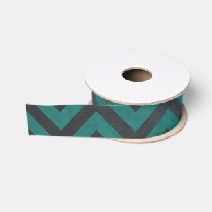 Ruban Gros-grain Motif Chevron sarcelle