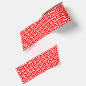 Ruban Gros-grain Motif coeurs rouges blancs (Dos)