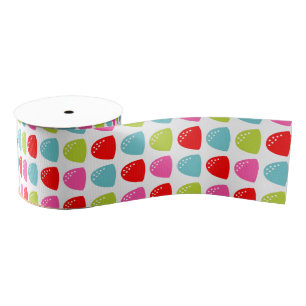 Ruban Gros-grain Motif Coloré de Gomme – Design Rétro de Bonbons