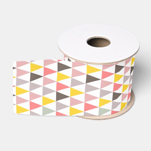 Ruban Gros-grain motif coloré de triangle (Bobine)