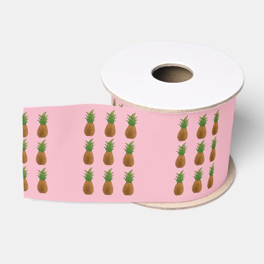 Ruban Gros-grain motif d'ananas Thunder_Cove (Bobine)