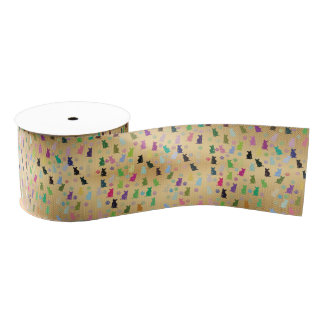 Ruban Gros-grain Motif de chat et de pattes