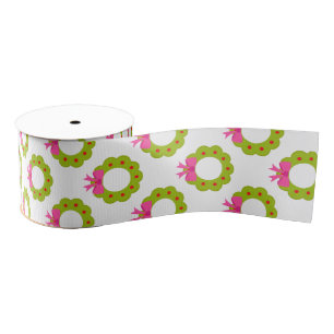 Ruban Gros-grain Motif de couronne de Noël - Bow rose Conception de