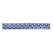 Ruban Gros-grain Motif de fan d'art déco - bleu de cobalt et de (Devant)